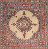 Machine Washable Traditional Brown Red Rug, wshtr1601