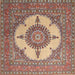 Machine Washable Traditional Brown Red Rug, wshtr1601