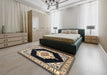 Machine Washable Traditional Charcoal Black Rug in a Bedroom, wshtr1603