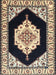 Traditional Charcoal Black Medallion Rug, tr1603