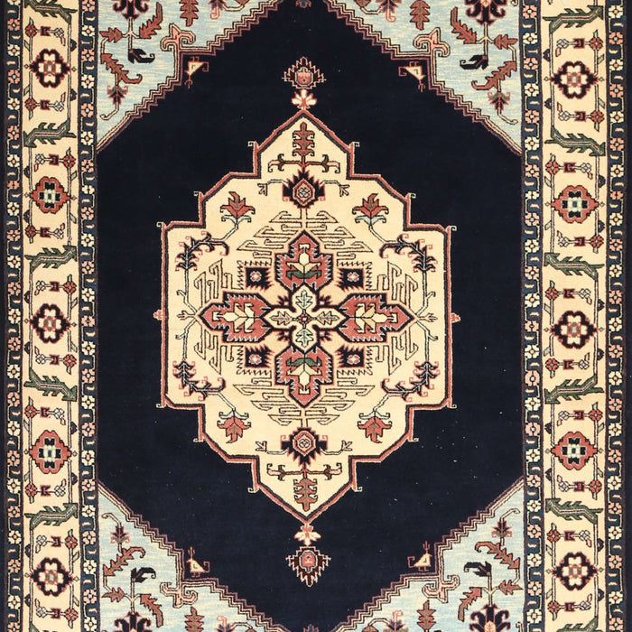 Traditional Charcoal Black Medallion Rug, tr1603