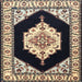 Square Traditional Charcoal Black Medallion Rug, tr1603