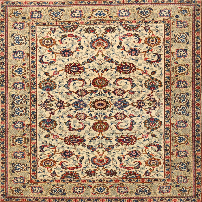 Square Traditional Dark Sienna Brown Persian Rug, tr1605