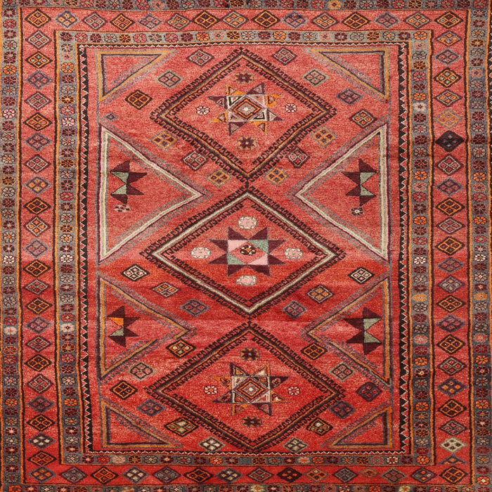 Square Traditional Orange Southwestern Rug, tr1607