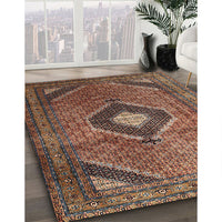 Traditional Orange Salmon Pink Medallion Rug, tr1608