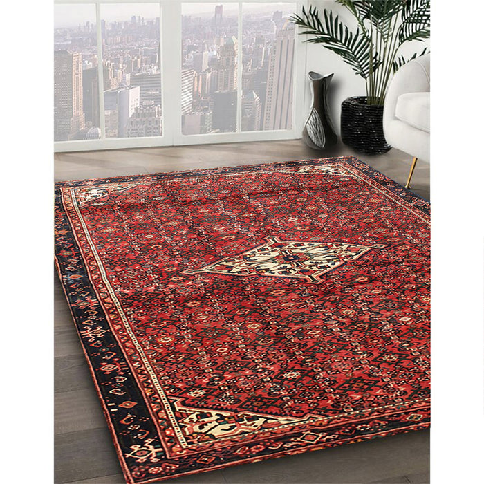 Traditional Red Persian Rug in Family Room, tr160