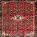 Round Machine Washable Traditional Tomato Red Rug, wshtr160