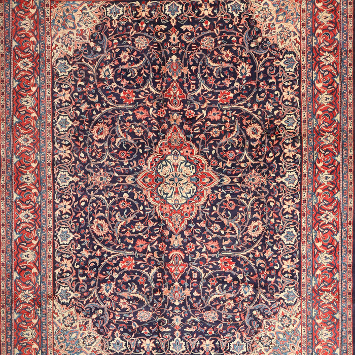 Traditional Brown Red Medallion Rug, tr1610