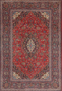 Machine Washable Traditional Saffron Red Rug, wshtr1611