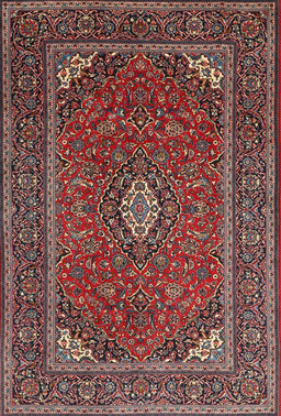 Machine Washable Traditional Saffron Red Rug, wshtr1611