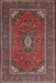 Traditional Saffron Red Medallion Rug, tr1611