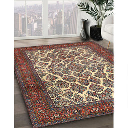 Machine Washable Traditional Camel Brown Rug in a Family Room, wshtr1612