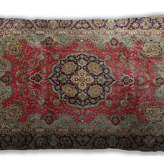Traditional Classic Rectangular Brown Red Lumbar Throw Pillow, 13 inch by 19 inch, lbtr1613