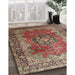Machine Washable Traditional Brown Red Rug in a Family Room, wshtr1613