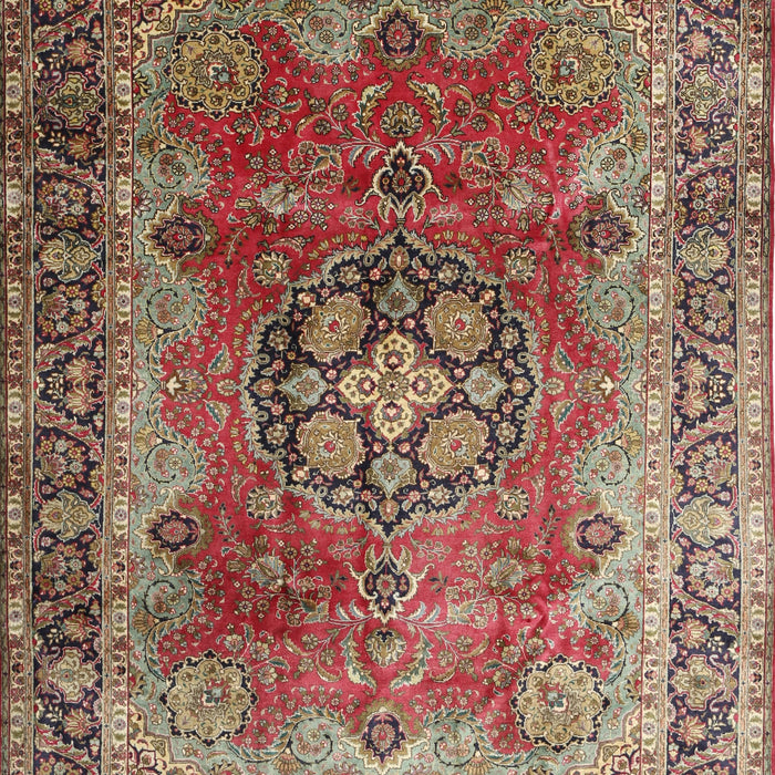 Traditional Brown Red Medallion Rug, tr1613