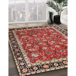 Traditional Camel Brown Persian Rug in Family Room, tr1614