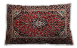 Traditional Classic Rectangular Saffron Red Lumbar Throw Pillow, 13 inch by 19 inch, lbtr1615