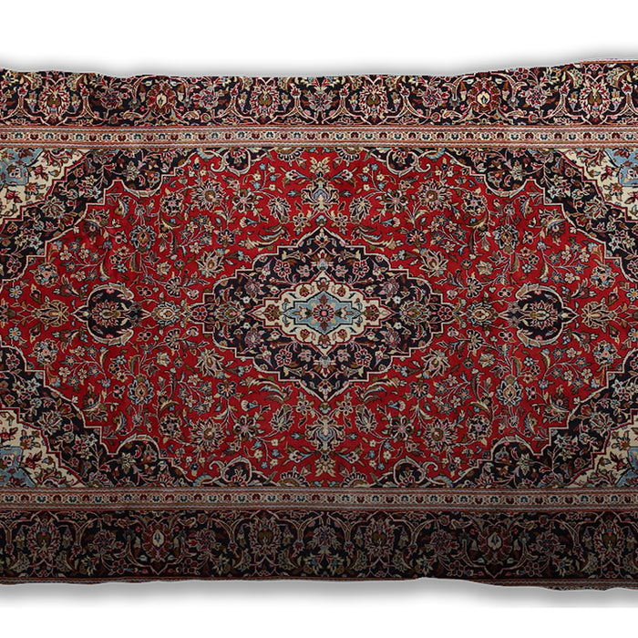 Traditional Classic Rectangular Saffron Red Lumbar Throw Pillow, 13 inch by 19 inch, lbtr1615