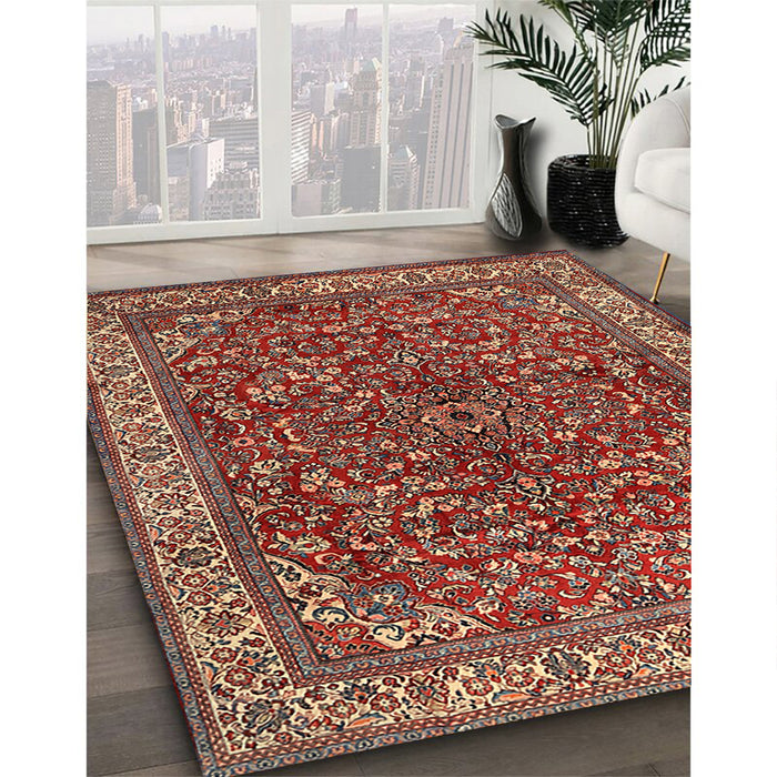Traditional Red Persian Rug in Family Room, tr1618
