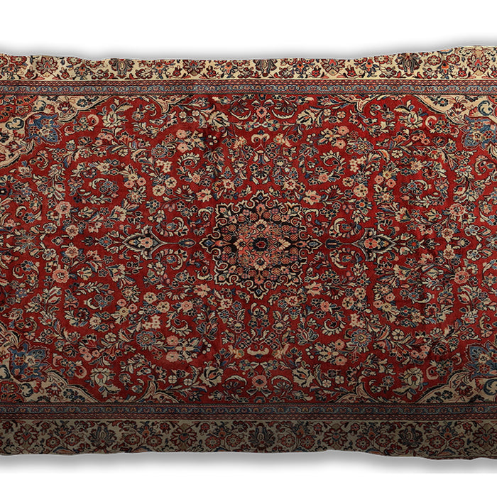 Traditional Classic Rectangular Tomato Red Lumbar Throw Pillow, 13 inch by 19 inch, lbtr1618