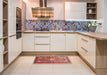 Machine Washable Traditional Light Copper Gold Rug in a Kitchen, wshtr161