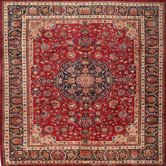 Square Traditional Red Medallion Rug, tr1621
