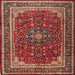 Square Traditional Red Medallion Rug, tr1621