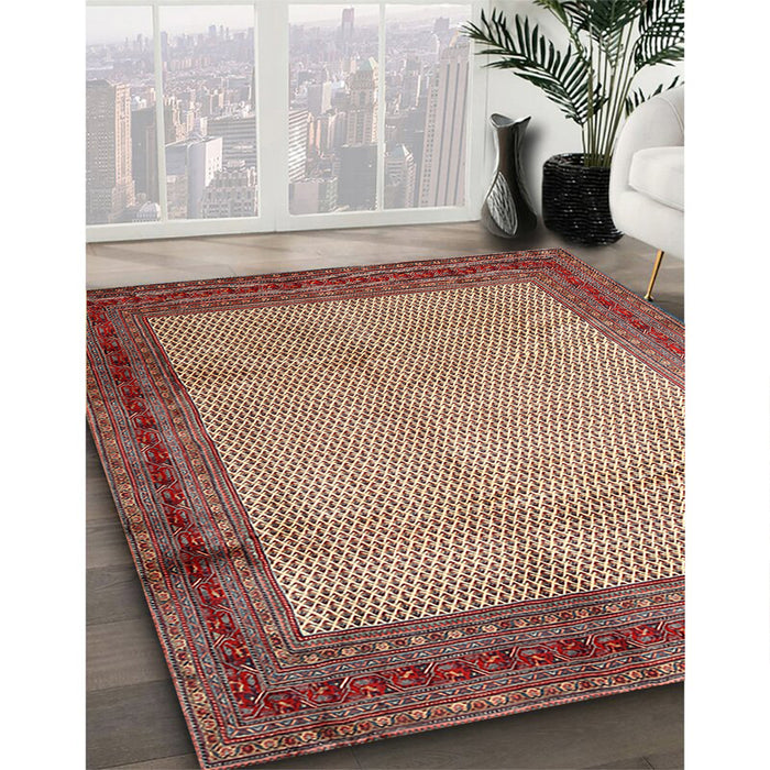 Traditional Fire Brick Red Persian Rug in Family Room, tr1622
