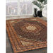 Traditional Bronze Brown Medallion Rug in Family Room, tr1623