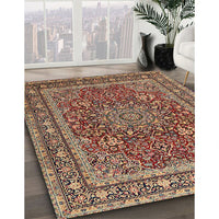 Traditional Sand Brown Medallion Rug, tr1624