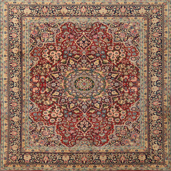 Square Traditional Sand Brown Medallion Rug, tr1624