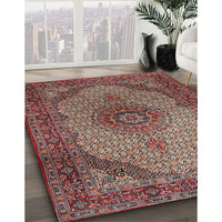 Traditional Saffron Red Medallion Rug, tr1625