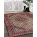 Traditional Saffron Red Medallion Rug in Family Room, tr1625