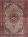 Machine Washable Traditional Saffron Red Rug, wshtr1625