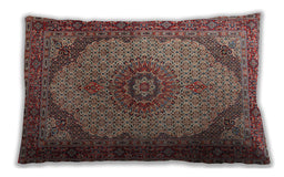 Traditional Classic Rectangular Saffron Red Lumbar Throw Pillow, 13 inch by 19 inch, lbtr1625