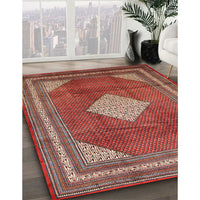 Traditional Orange Salmon Pink Medallion Rug, tr1626