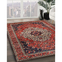 Traditional Dark Almond Brown Medallion Rug, tr1627