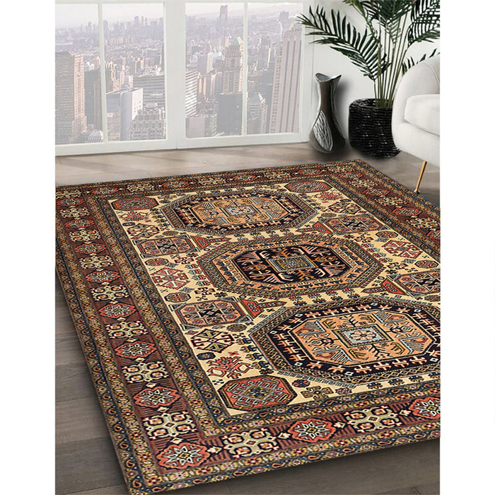 Traditional Bakers Brown Persian Rug in Family Room, tr1629