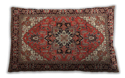 Traditional Classic Rectangular Saffron Red Lumbar Throw Pillow, 13 inch by 19 inch, lbtr1630