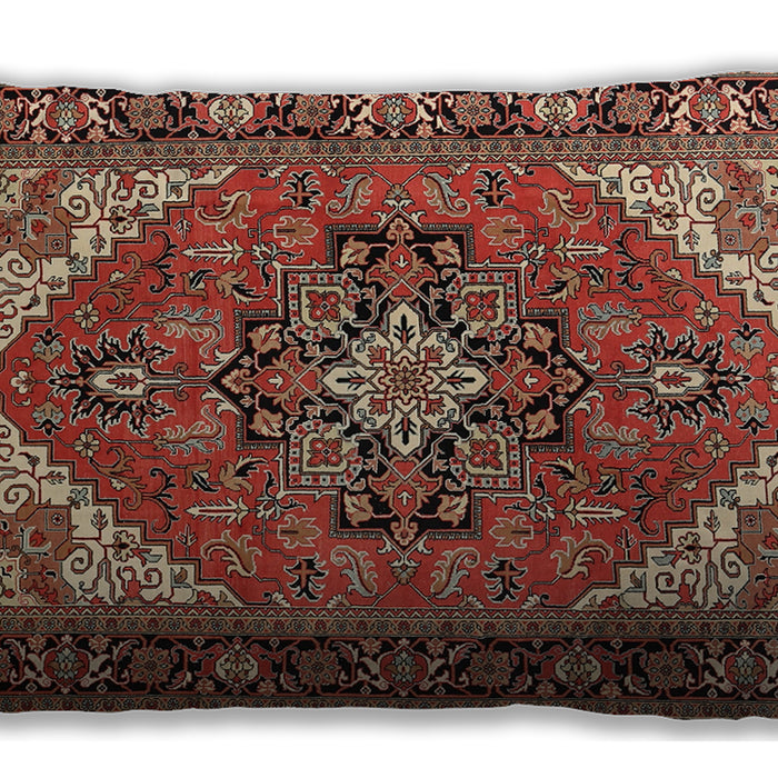 Traditional Classic Rectangular Saffron Red Lumbar Throw Pillow, 13 inch by 19 inch, lbtr1630