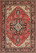 Machine Washable Traditional Saffron Red Rug, wshtr1630