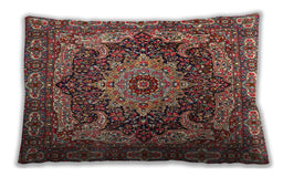 Traditional Classic Rectangular Saffron Red Lumbar Throw Pillow, 13 inch by 19 inch, lbtr1631