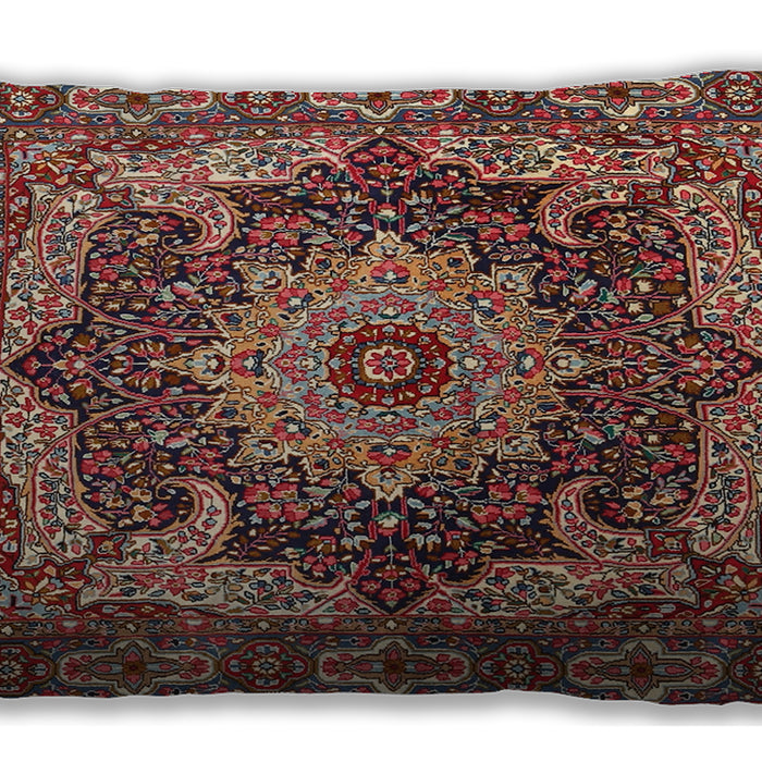 Traditional Classic Rectangular Saffron Red Lumbar Throw Pillow, 13 inch by 19 inch, lbtr1631