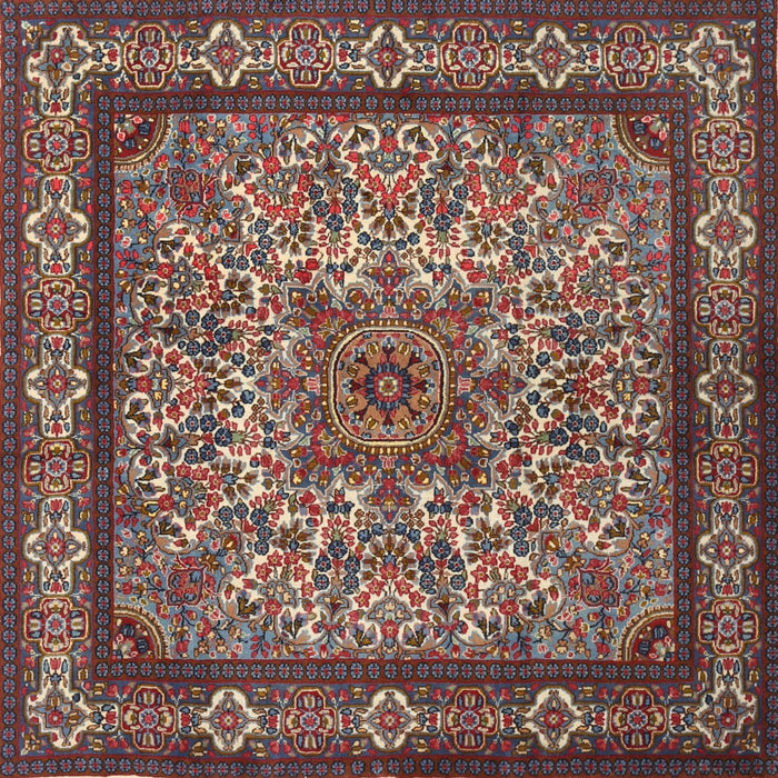 Square Traditional Saffron Red Persian Rug, tr1632