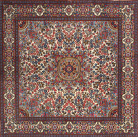 Machine Washable Traditional Saffron Red Rug, wshtr1632