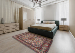 Traditional Saffron Red Persian Rug in a Bedroom, tr1632