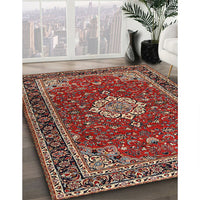 Traditional Orange Salmon Pink Medallion Rug, tr1634