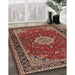 Traditional Orange Salmon Pink Medallion Rug in Family Room, tr1634