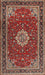 Traditional Orange Salmon Pink Medallion Rug, tr1634