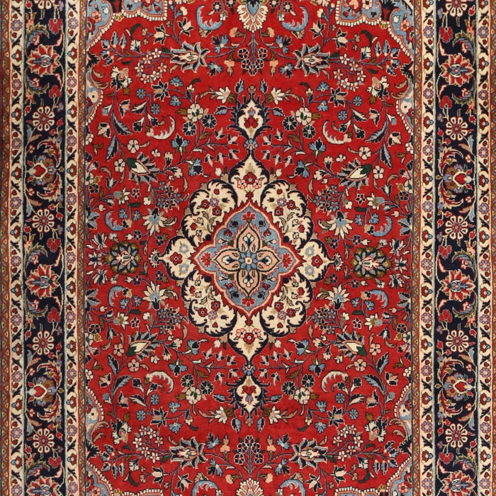 Traditional Orange Salmon Pink Medallion Rug, tr1634
